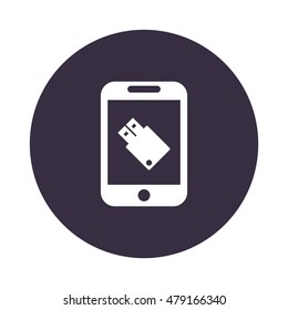 flash drive Icon, flat design style