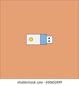 Flash drive icon flat design illustration.