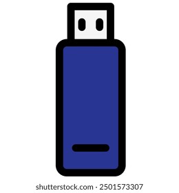 flash drive icon with flat outline style