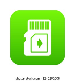 Flash drive icon green vector isolated on white background