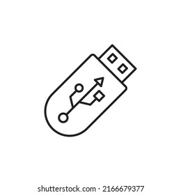 Flash drive icon. High quality black vector illustration.