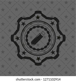 flash drive icon inside black badge