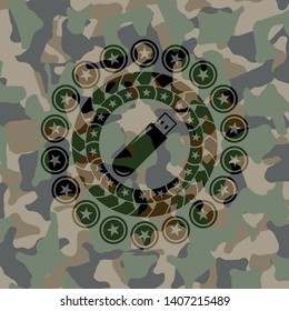 flash drive icon inside camo texture