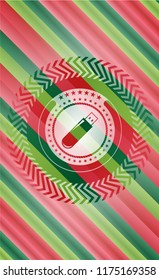 flash drive icon inside christmas colors emblem.