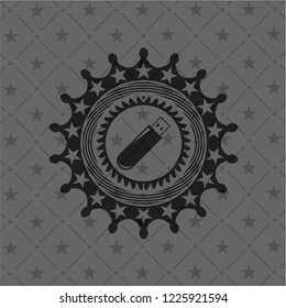 flash drive icon inside dark emblem