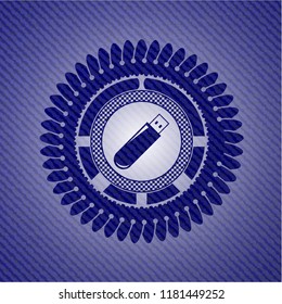 flash drive icon inside jean background