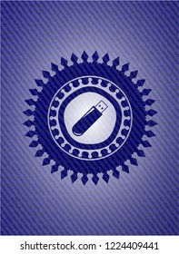 flash drive icon inside jean background
