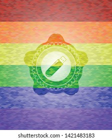 flash drive icon inside lgbt colors emblem 
