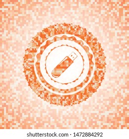 flash drive icon inside orange mosaic emblem