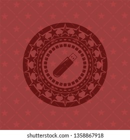 flash drive icon inside red emblem