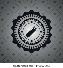 flash drive icon inside retro style black emblem