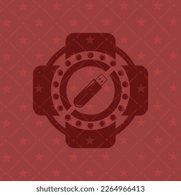 flash drive icon inside retro style red emblem. 