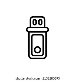  flash drive icon, isolated office outline icon with white background, perfect for website, blog, logo, graphic design, social media, UI, mobile app, EPS 10 vector illustration