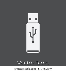 Flash drive Icon isolated sign symbol and flat style for app, web and digital design. Vector illustration.