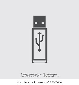 Flash drive Icon isolated sign symbol and flat style for app, web and digital design. Vector illustration.