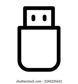 Flash drive icon line isolated on white background. Black flat thin icon on modern outline style. Linear symbol and editable stroke. Simple and pixel perfect stroke vector illustration