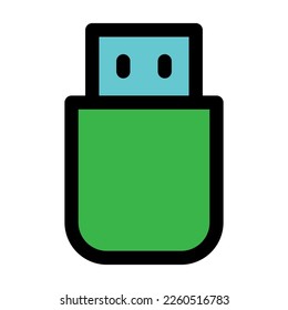 Línea de icono de Flash Drive aislada en fondo blanco. Icono delgado plano negro sobre el estilo de contorno moderno. Símbolo lineal y trazo editable. Ilustración vectorial de trazo simple y píxel perfecto