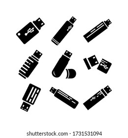 flash drive  icon or logo isolated sign symbol vector illustration - Collection of high quality black style vector icons
