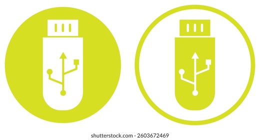 Flash drive icon in modern flat design isolated on white background, usb vector illustration for web site or mobile app