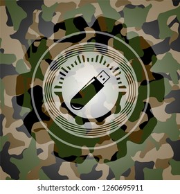 flash drive icon on camo texture