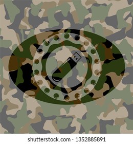 flash drive icon on camo pattern