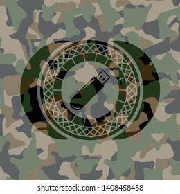 flash drive icon on camouflage pattern