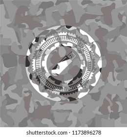 flash drive icon on grey camouflaged texture