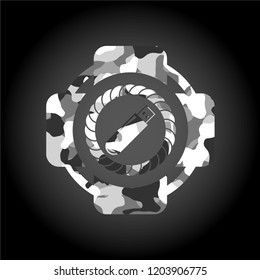 flash drive icon on grey camouflaged texture