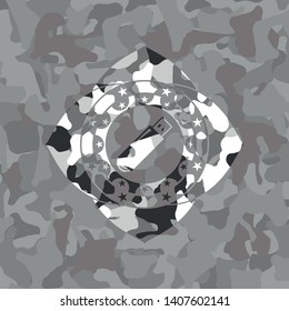 flash drive icon on grey camouflaged texture