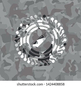 flash drive icon on grey camo pattern