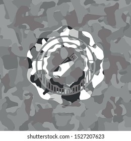 flash drive icon on grey camouflaged pattern