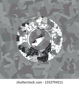flash drive icon on grey camo pattern