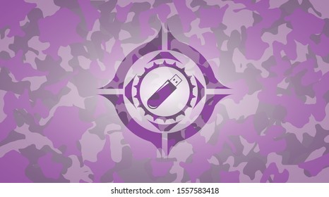 flash drive icon on pink camo pattern