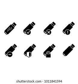 flash drive icon set