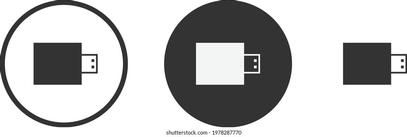 Flash Drive icon set. Collection of high quality black outline logo for web site design and mobile dark mode apps. Vector illustration on white background 