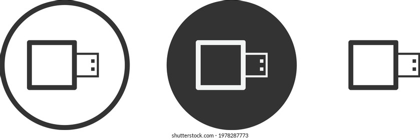 Flash Drive icon set. Collection of high quality black outline logo for web site design and mobile dark mode apps. Vector illustration on white background 