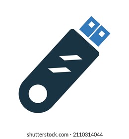 Flash, drive icon. Simple editable vector design isolated on a white background.