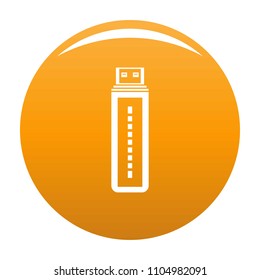 Flash drive icon. Simple illustration of flash drive vector icon for any design orange