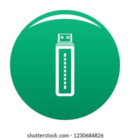 Flash drive icon. Simple illustration of flash drive vector icon for any design green