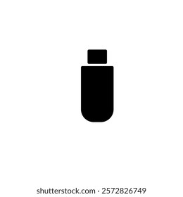 Flash drive icon simple vector, black filled, device icon. Simple and minimalist vector icon