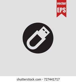 Flash drive icon in trendy isolated on grey background.Vector illustration.