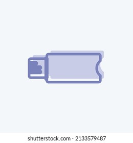Flash Drive Icon in trendy two tone style isolated on soft blue background