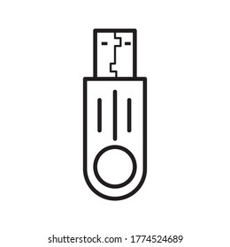 Flash-Laufwerk Symbol, USB-Symbol. USB-Verbindungsdesign, Vektorgrafik auf weißem Hintergrund