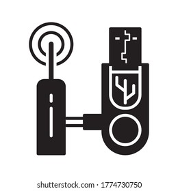 icono de unidad flash, icono usb. diseño de conexión usb, ilustración vectorial en fondo blanco