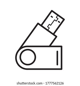 icono de unidad flash, icono usb. diseño de conexión usb, ilustración vectorial en fondo blanco