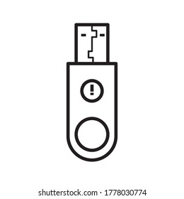 icono de unidad flash, icono usb. diseño de conexión usb, ilustración vectorial en fondo blanco