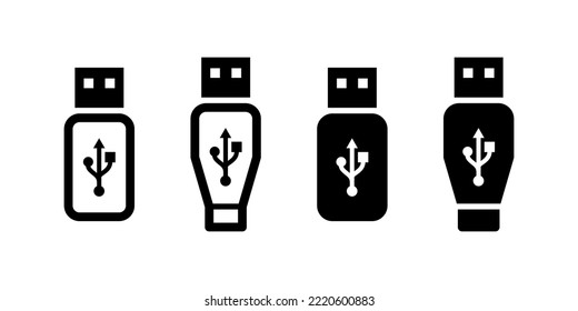 Flash Drive Icon. USB Symbol. Vector Isolated Sign.