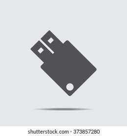 flash drive Icon vector flat design