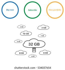 Flash drive Icon Vector flat design style