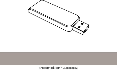 Ilustración del vector de icono de Flash Drive. Ilustración de material del vector de iconos de la unidad de lápiz. Ilustración del material de la ilustración del vector del icono de la pluma. diseño de línea vectorial de icono de unidad flash USB